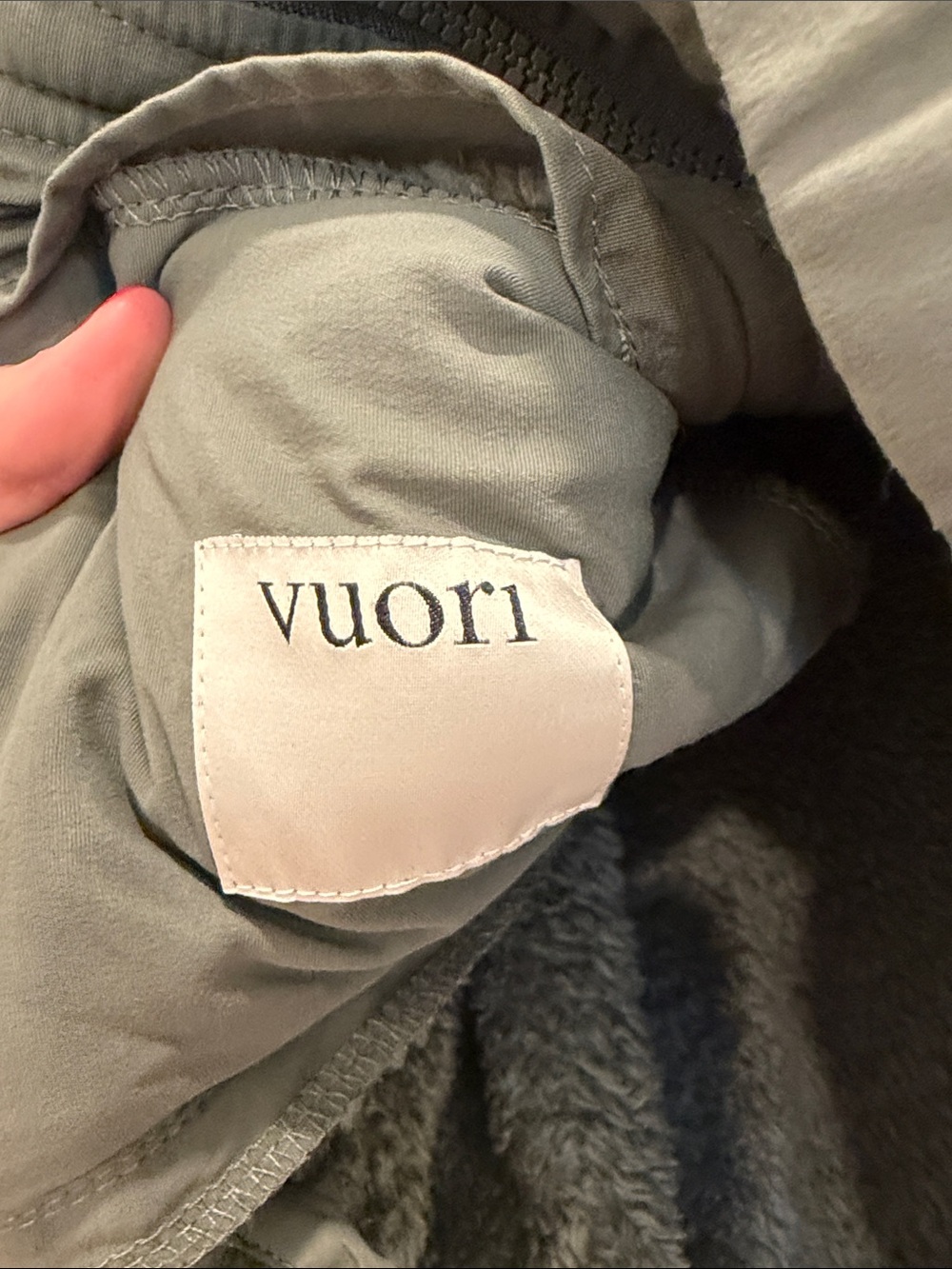 Vuori Women’s Sherpa Fleece Jacket Olive Green Full Zip High Pile Cozy Size L - Picture 3 of 5